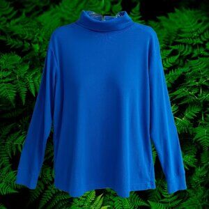 Anthony Richards Womens Knit Top Pullover Turtleneck Long Sleeves Blue Size M